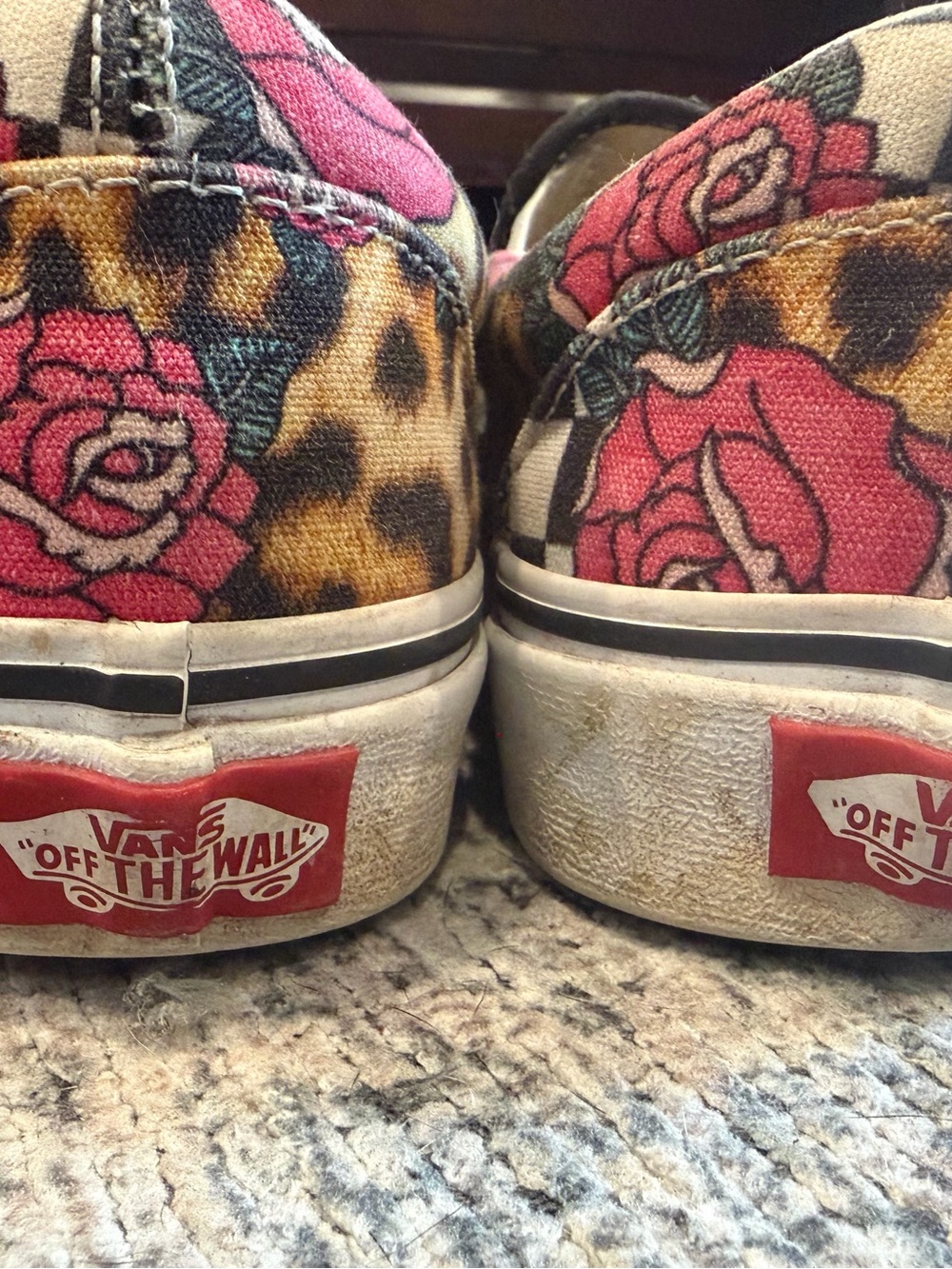 Vans Slip-On Floral Leopard Check Canvas Shoes - Pink/Black/Yellow - Picture 2 of 7